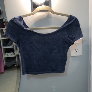 H&M XS blue crop top